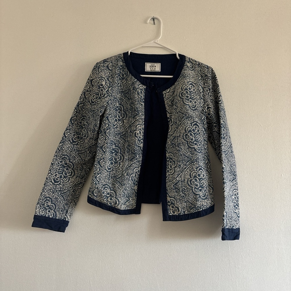 Blue Patterned Women's Jacket